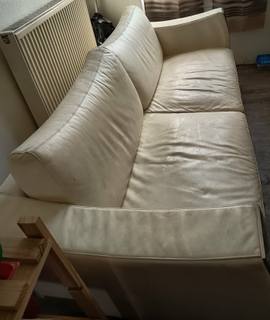 Meubles canapé fixe cuir blanc très confortable