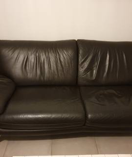 Meubles canapé cuir marron