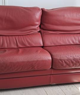 Meubles canapé cuir rouge