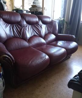 Meubles canapé en vrai cuir a donner