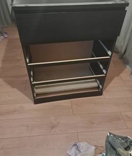 Meubles armoire 4 grand tiroir noir