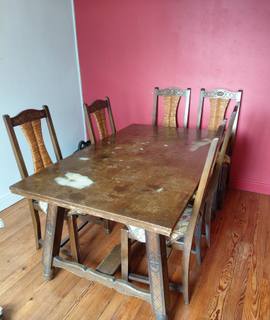 Meubles table de salle à manger en bois et 6 chaises