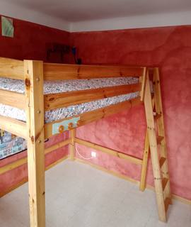 Meubles mezzanine en bois lit 2 places