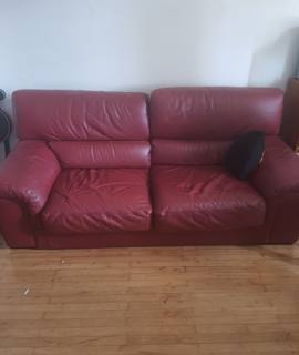 Meubles canape cuir bordeaux