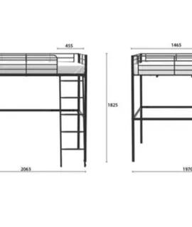 Meubles lit mezzanine 140*190