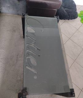 Meubles table basse ardoise gravée Cartier