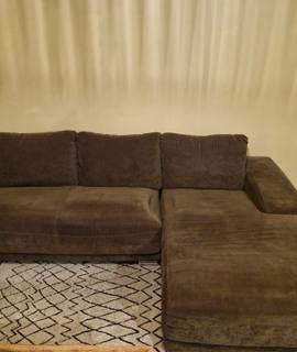 Meubles canapé d’angle en tissu – marron – bon état