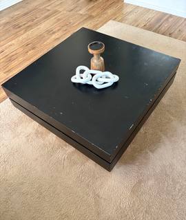 Meubles table basse carrée noire