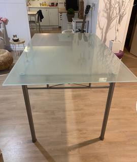 Meubles table plateau en verre