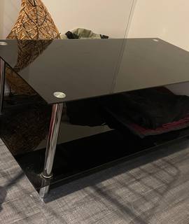 Meubles table basse en verre noire