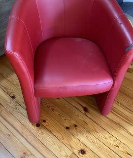 Meubles fauteuil crapaud rouge