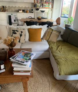 Meubles canapé d'angle droit lin