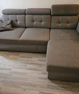 Meubles canapé d'angle gris convertible