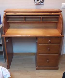 Meubles bureau cylindre en bois