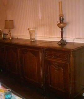 Meubles buffet en chêne et marqueterie