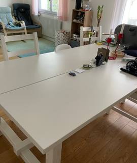 Meubles table 6 places extensible à 8 et 4 chaises