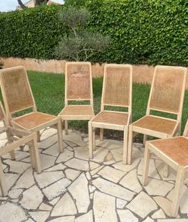 Meubles lot de 6 chaises cannées à restaurer.