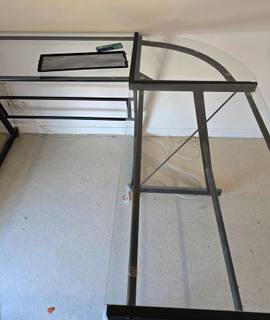 Meubles bureau d angle en verre modulable