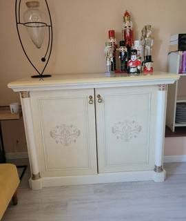 Meubles petit buffet laqué écru style Art Déco