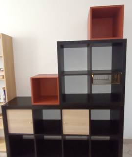 Meubles étagère modulable noire bordeaux et beige