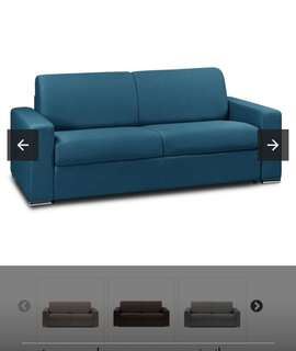 Meubles un canapé convertible bleu (avec matelas à l’intérieur) mais le dossier est cass