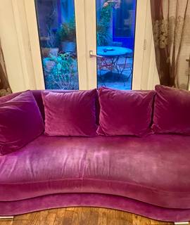 Meubles canapé violet velours design