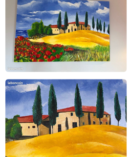 Mobilier tableau peint à la main