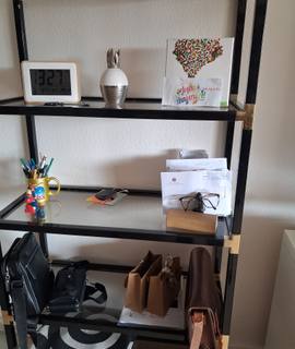 Mobilier étagère metal et verre