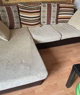 Mobilier canapé d'angle avec méridienne réversible