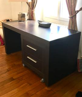 Mobilier Bureau avec caisson mobile sur roulettes, 2 tiroirs