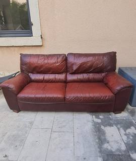 Mobilier canapé cuir 3 places
