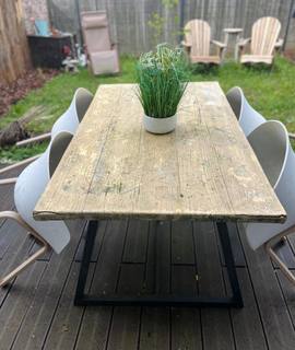 Mobilier belle Table extérieure plateau composite effet bois
