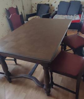 Mobilier table bois massif avec 6 chaises