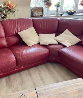 Mobilier canapé d'angle cuir