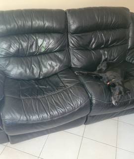 Mobilier canapé relax 2 places cuir noir