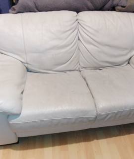 Mobilier canapé cuir blanc