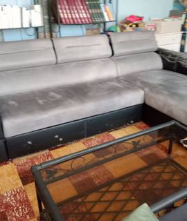 Mobilier grand canapé d'angle convertible