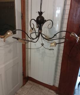 Mobilier lustre métal et verre