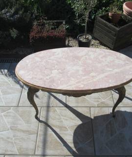 Mobilier table basse  metal -marbre