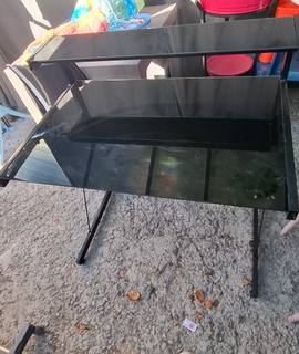 Mobilier bureau en verre noir