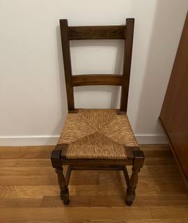 Mobilier 2 chaises bois paille