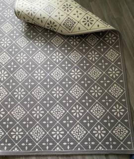 Mobilier tAPIS gris et blanc poil ras