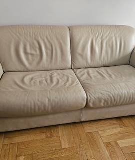 Mobilier banquette lit en cuir