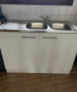 Mobilier ensemble sous évier et évier 120cm et mitigeur