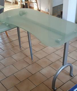 Mobilier bureau en verre pliant