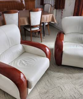 Mobilier 2 fauteuils cuir