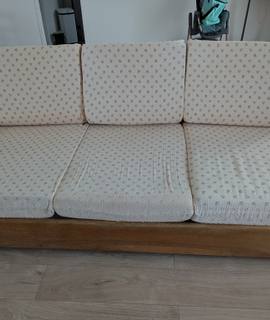 Mobilier canapé convertible Cézanne merisier massif 200x100