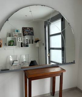 Mobilier grand miroir demi-cercle