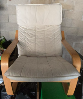 Mobilier fauteuil de relaxation couleur écru, Ikea, bon état général