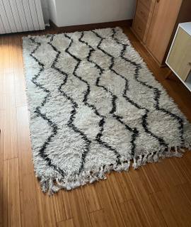 Mobilier beau Tapis motifs géométriques noir et blanc